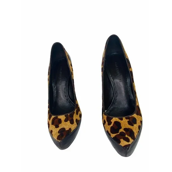Gianni Bini Leopard Platform Heels Real Calf Hair & Leather 7.5M excellent! - Picture 5 of 10